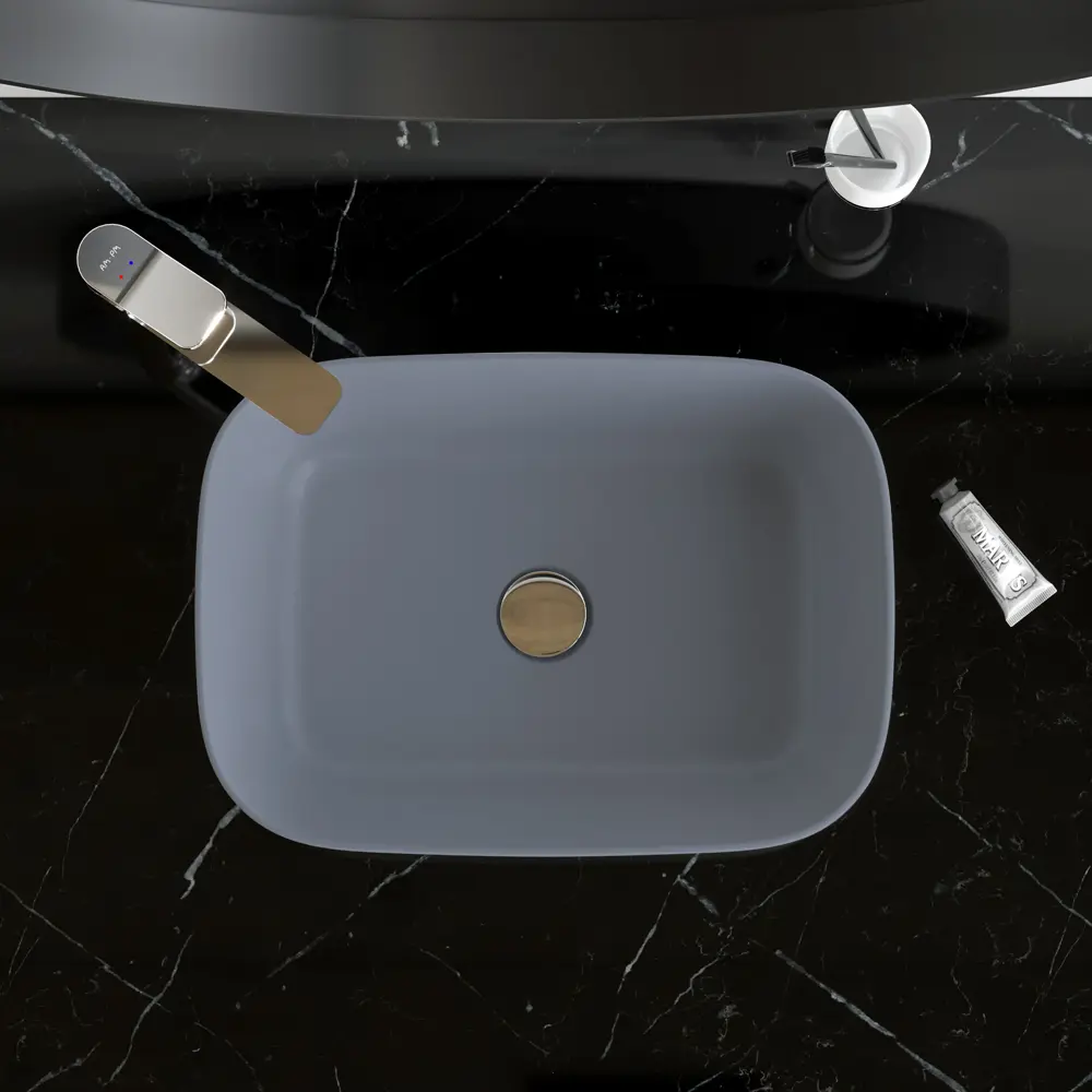 87021103 Раковина AM.PM Struktura накладная 45 см матовая керамика цвет серый STLM-0072802 - Вид №5