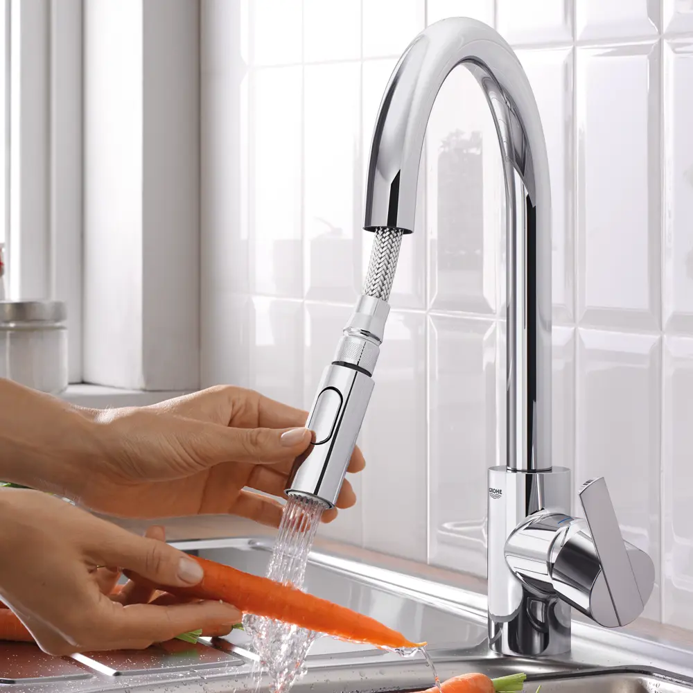 Смеситель для кухни GROHE Feel выдвижной, цвет хром 82247224 STLM-2209415 Feel Clova - Вид №18