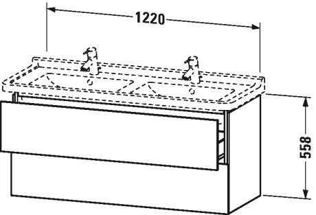 Тумбочка подвесная L-Cube #LC6267 1220 x 469 мм Duravit LC626706969 - Вид №1