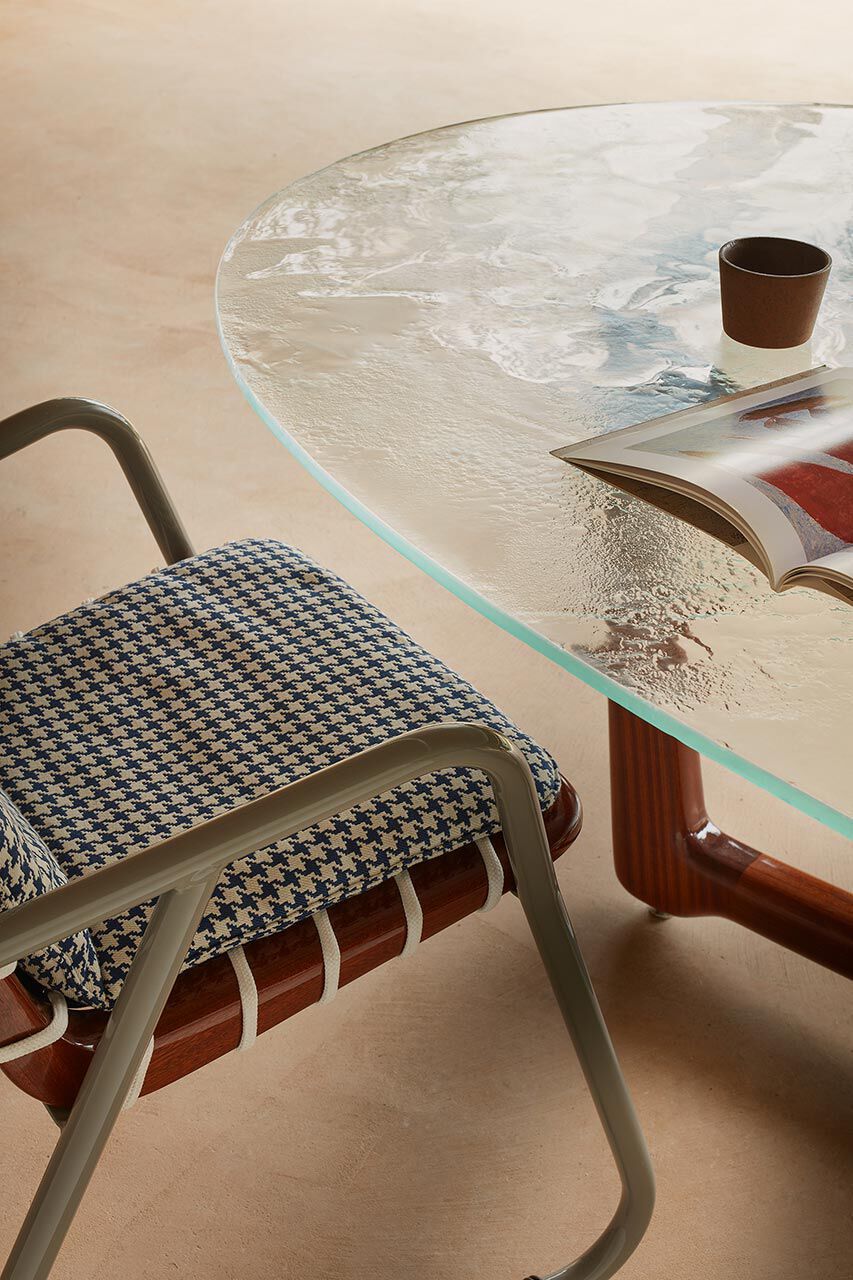 Овальный стол из красного дерева и хрусталя Exteta Sunset ARCH-00027432 - Вид №16