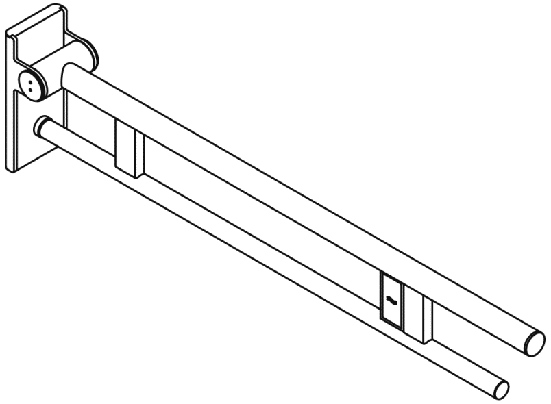 900.50.12140 Двойной шарнирный опорный рельс, конструкция a HEWI Stützen  - Вид №3