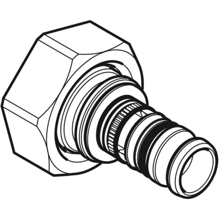 611.623.22.5 Соединительный элемент Geberit Mepla для евроконуса, с накидной гайкой Geberit  - Вид №1