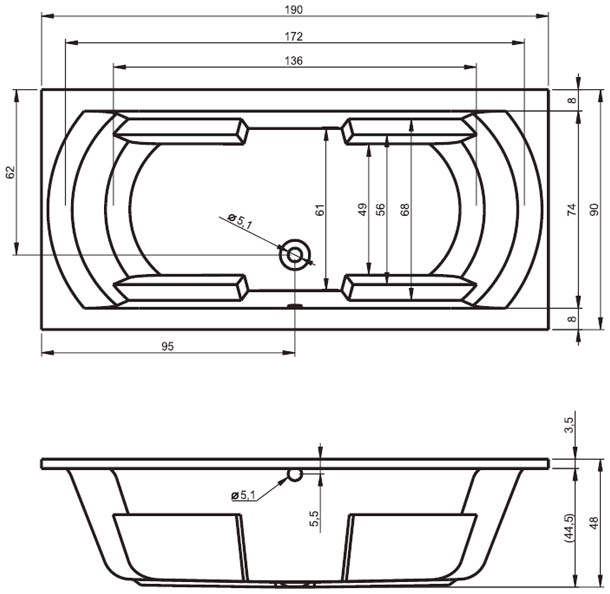 BB7300500000000 Ванна Riho Livorno Santreyd - Вид №1