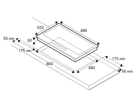 Стеклянная встраиваемая газовая плита Bertazzoni ARCH-00028041 - Вид №2
