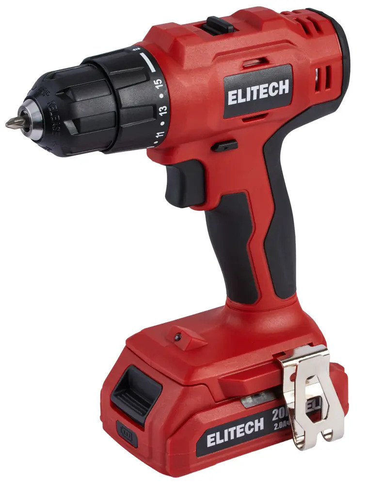 Аккумуляторная дрель-шуруповерт Elitech ДА 20-2СЛ с кейсом 89364104
