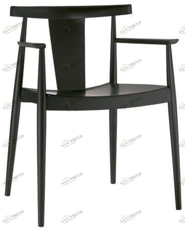 Andreu World Стул из бука с подлокотниками и открытой спинкой Smile So0335