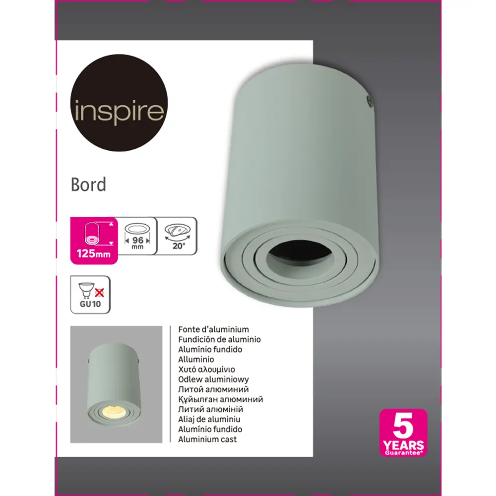 Спот Inspire Bord 1 лампа 10 м² цвет белый 82864076 STLM-2196343  - Вид №2