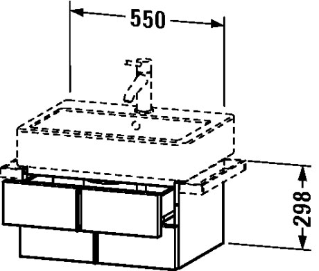 VE620405353 Тумбочка подвесная Vero #VE6204 550 x 431 мм Каштан темный, декор Duravit - Вид №1