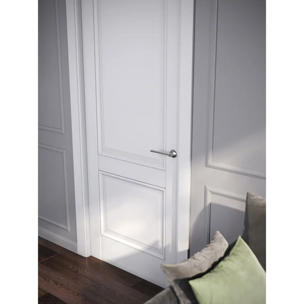 Комплект двери Палермо глухая 90x200 см полипропилен цвет аляска с добором 150 мм PORTIKA STLM-2033847 - Вид №2