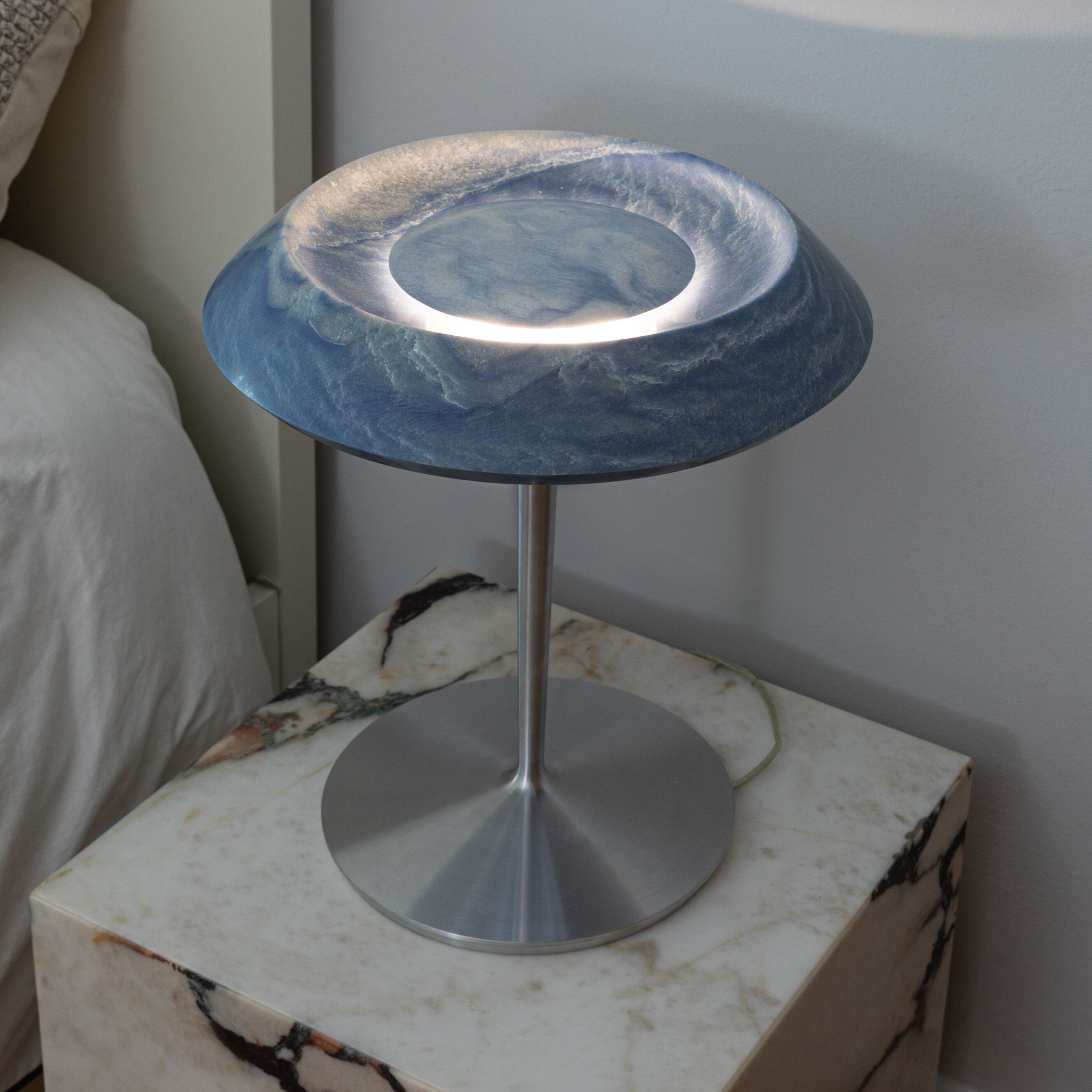 Мраморная светодиодная настольная лампа Maami Home FIORE AZUL ARCH-00046758 - Вид №4