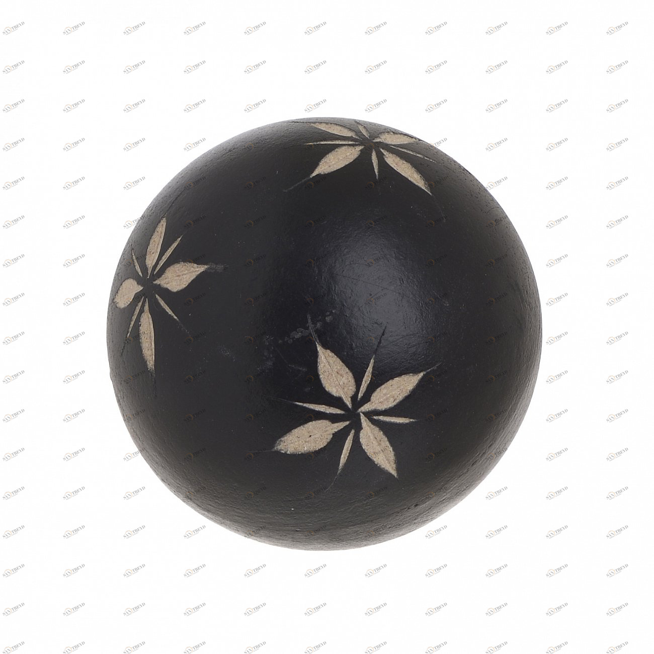 Статуэтка декоративная деревянная черная "Шар" TO4ROOMS ШАР 00-3839365 Черный 