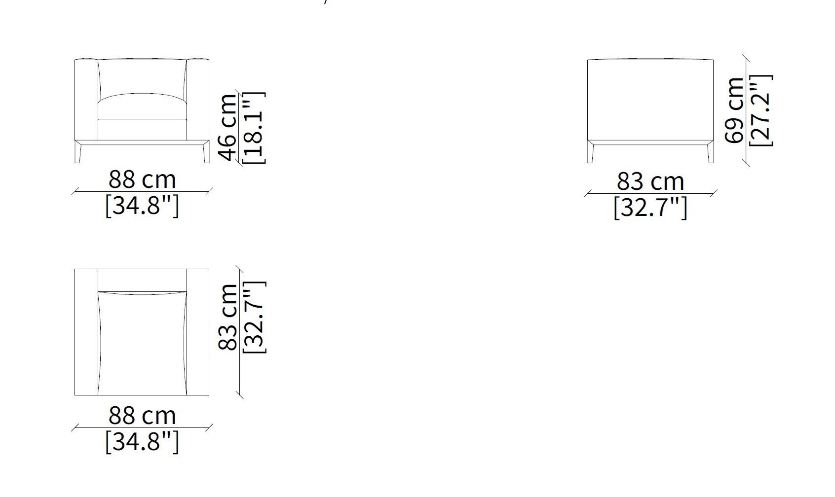 Съемное тканевое кресло с подлокотниками Frigerio Taylor ARCH-00115913 - Вид №5