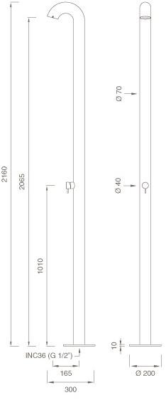 Ceadesign Летний душ из нержавеющей стали Bold - docce da esterni Bld 01 - Вид №1