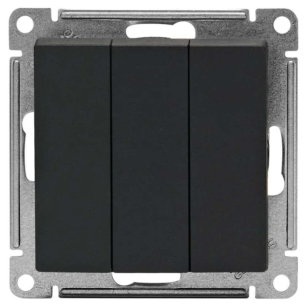 Выключатель встраиваемый Systeme Electric AtlasDesign 3 клавиши цвет базальт 89457168 STLM-2126537