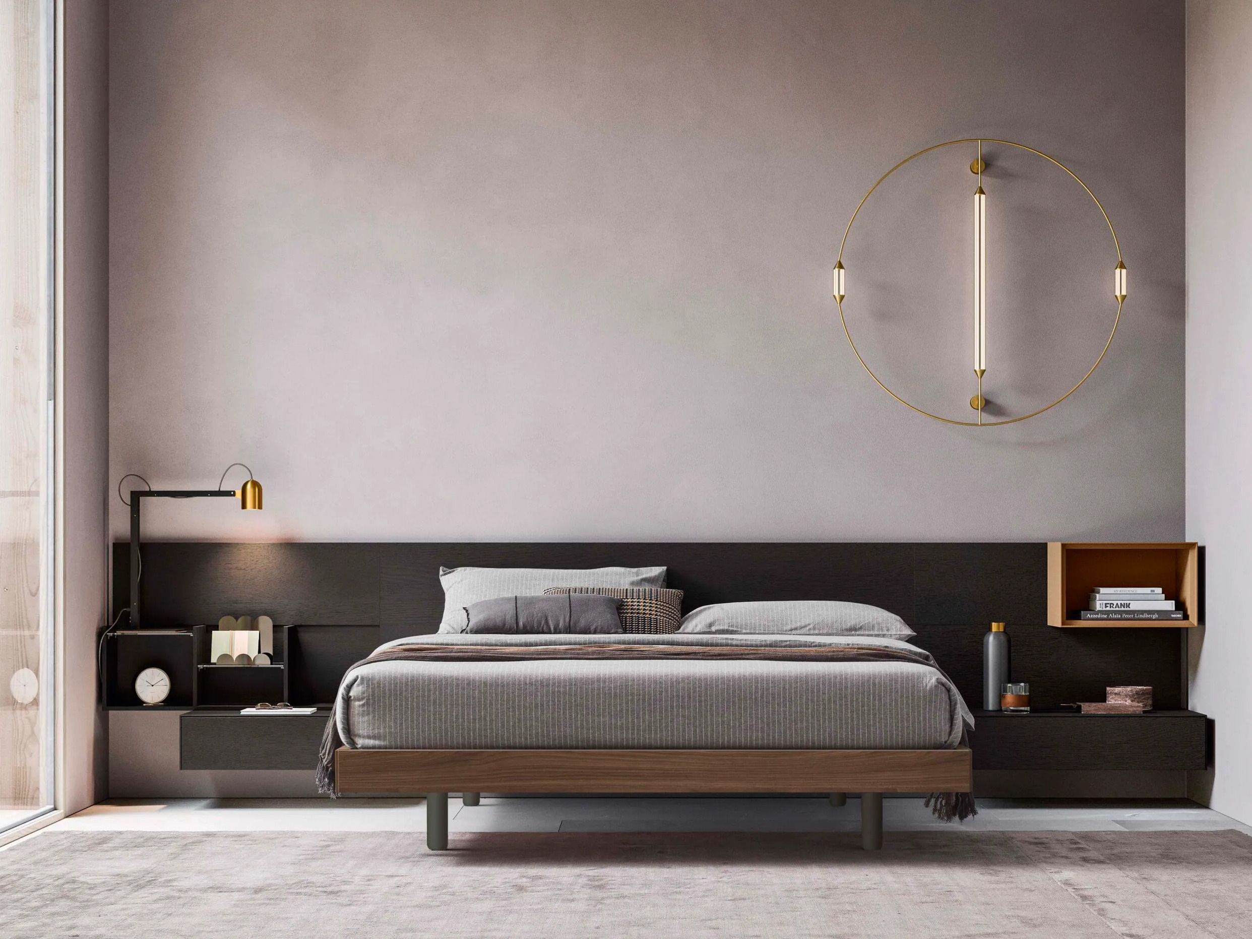 Высокое изголовье для двуспальной кровати со встроенными тумбочками Alf DaFrè SUITE SYSTEM 2 ARCH-00143538 - Вид №2