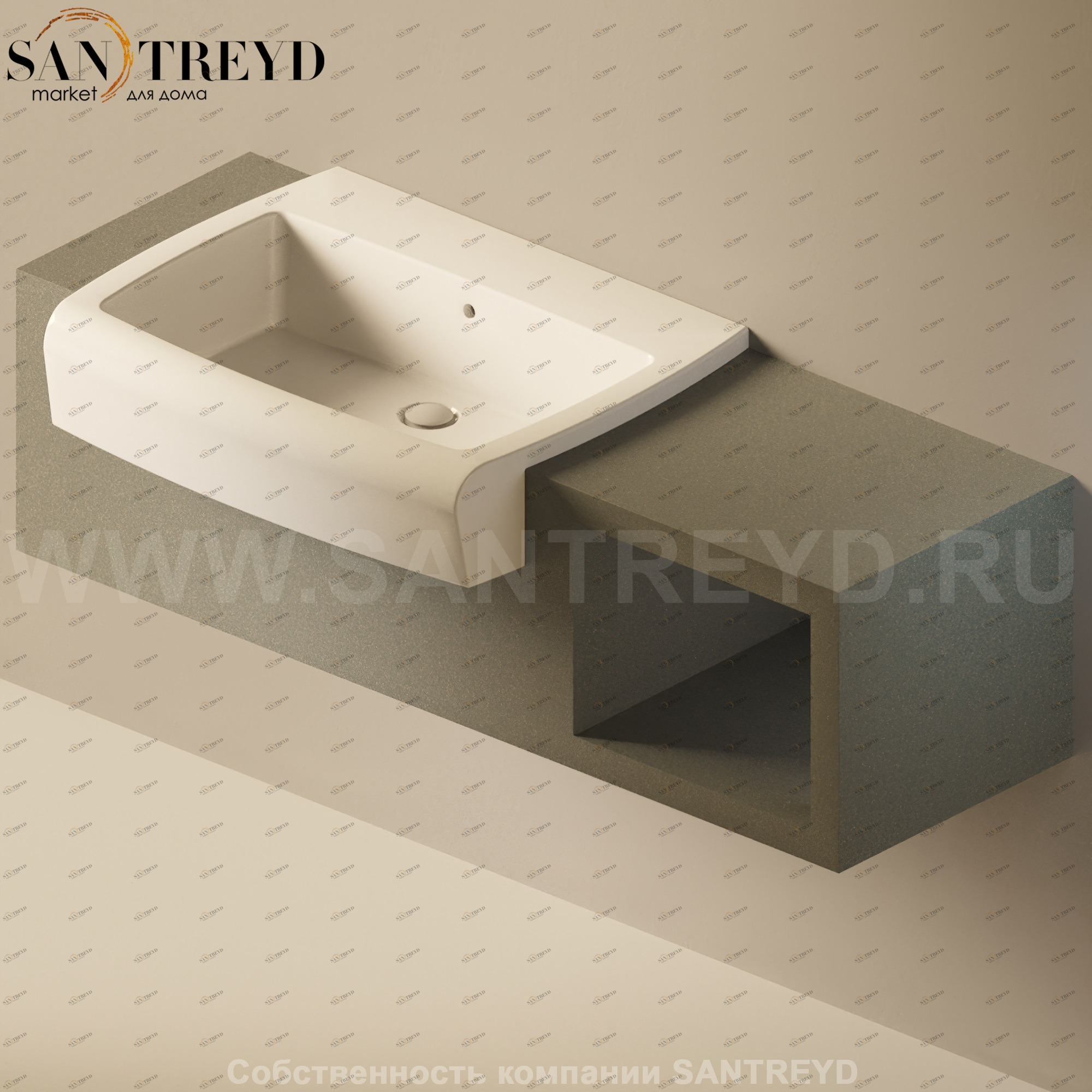 Flaminia UNA Консоль для раковины от 140 до 240 см с местом хранения серая UNA75V1.7037 Ceramica Flaminia UNA75V17037