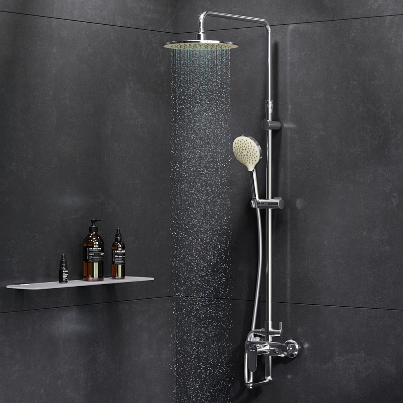 F0780964 душ.системанабор:см-ль д/ванны/душаверхний душ d250 мм ручной душ 120 мм 3 функции AM.PM Like - Вид №1