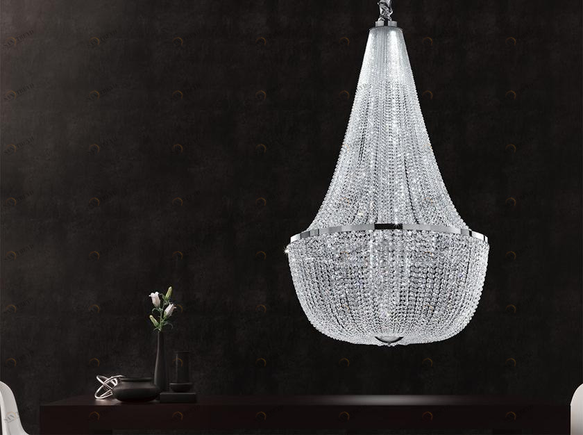 Masiero Светодиодный подвесной светильник из хромированного металла с кристаллами Impero & deco sun-id-1480775