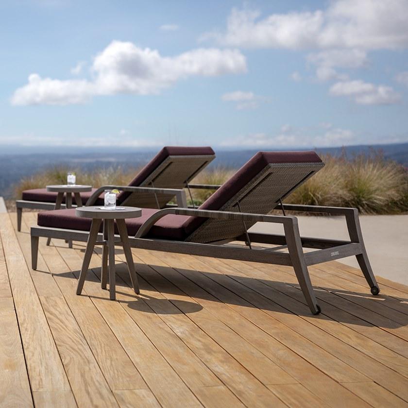 JANUS et Cie Садовая кушетка из тикового дерева с подлокотниками Rock garden sun-id-1421441 - Вид №3