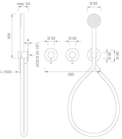 Ceadesign Настенный смеситель для ванны / душа Gastone Gas 08y - Вид №1