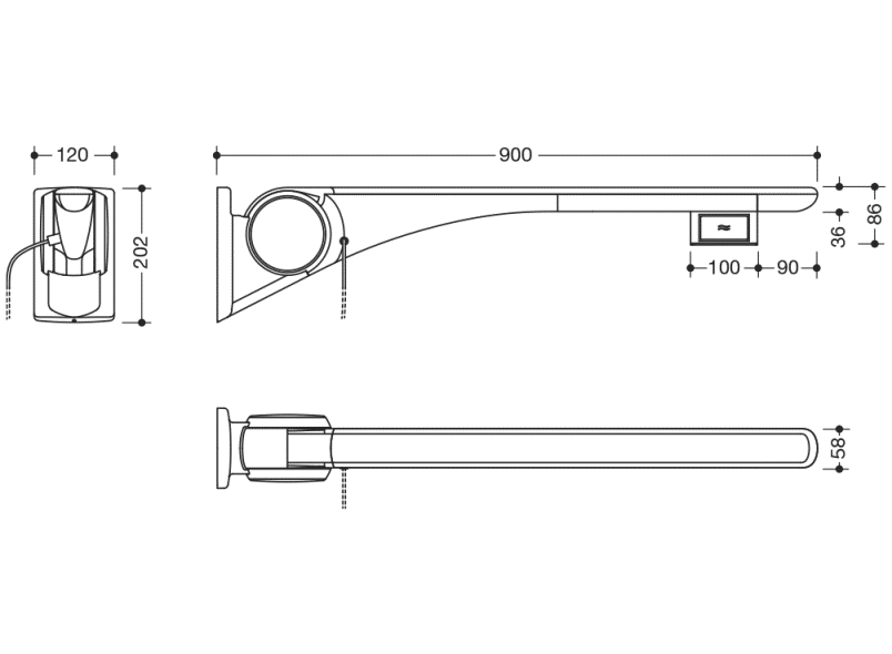 802.50.42460 Базовая складная опорная рейка HEWI Stützen  - Вид №4
