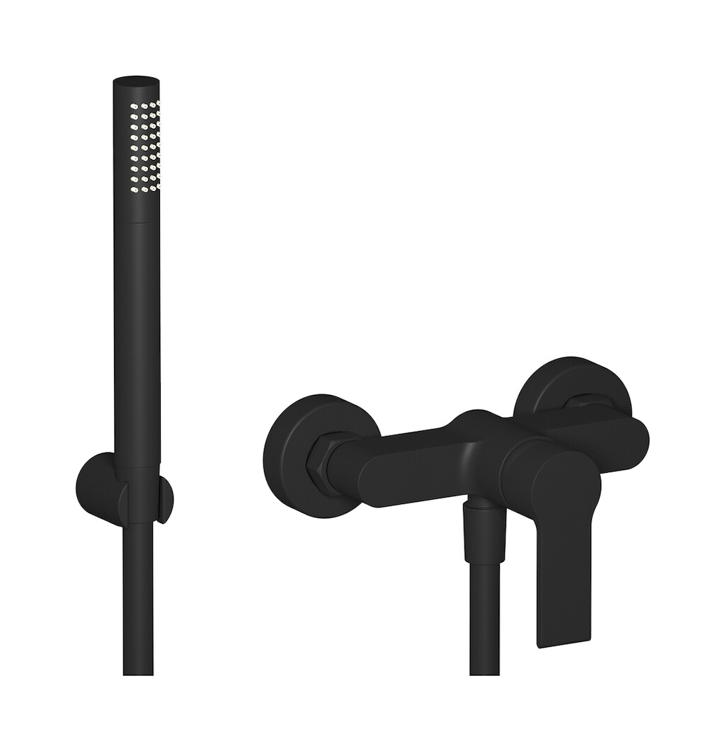 Встроенный смеситель для душа в комплекте с душевым гарнитуром. WE ARE IB wo398ss Matt Black Whynot