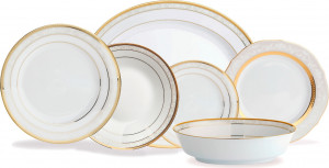 10672913 Noritake Сервиз столовый Noritake Хэмпшир,золотой кант на 6 персон 26 предметов, фарфор Фарфор