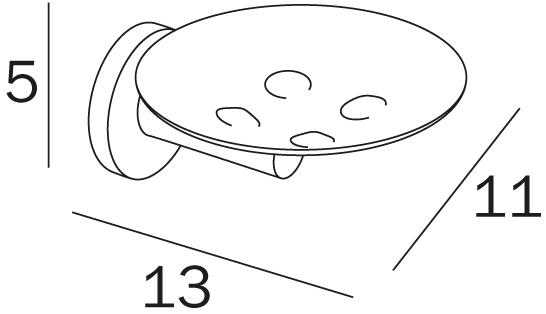 INDA® Настенный мыльница из хромированной латуни Touch A4611m - Вид №2