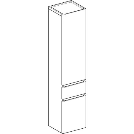 869003000 Высокий шкафчик Geberit Renova Plan с двумя дверями и одним выдвижным ящиком Geberit  - Вид №1