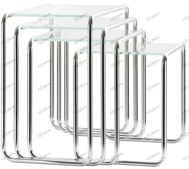 Thonet Журнальный столик из стали и стекла B 9 sun-id-1509121