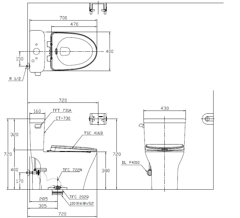 с вертикальным выпуском Daelim PP-730P Сифонный унитаз SensPa sun-id-2005462
