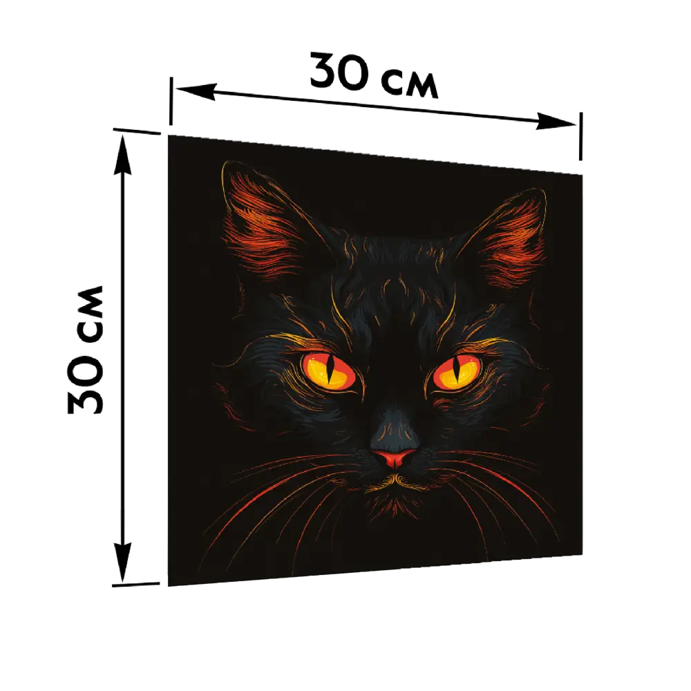 Картина на стекле Postermarket Черный кот 30x30 см STLM-2178268 - Вид №4