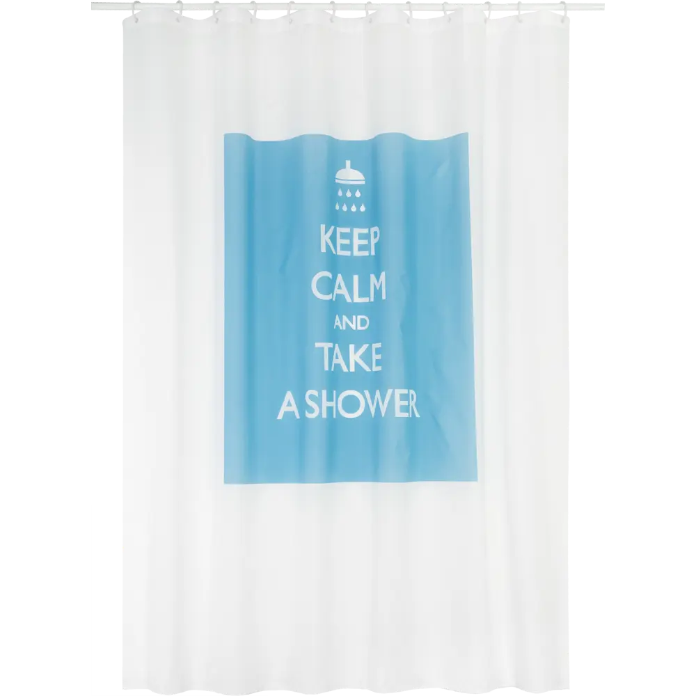 Штора для ванны Bacchetta Keep Calm с кольцами 180x200 см полиэстер , цвет мультиколор 84621379 STLM-2001639 Шторы текстильные - Вид №1