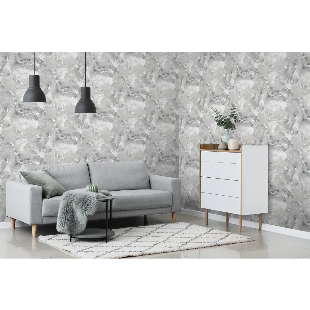Обои Ateliero Moana темно-серые с текстурой штукатурки 89391010 STLM-1566747 - Вид №5