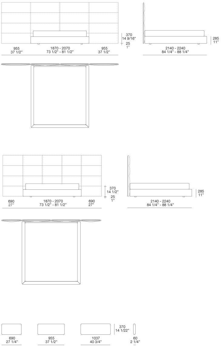 Poliform Двуспальная кровать из ткани с мягким изголовьем Dream sun-id-1484687 - Вид №4