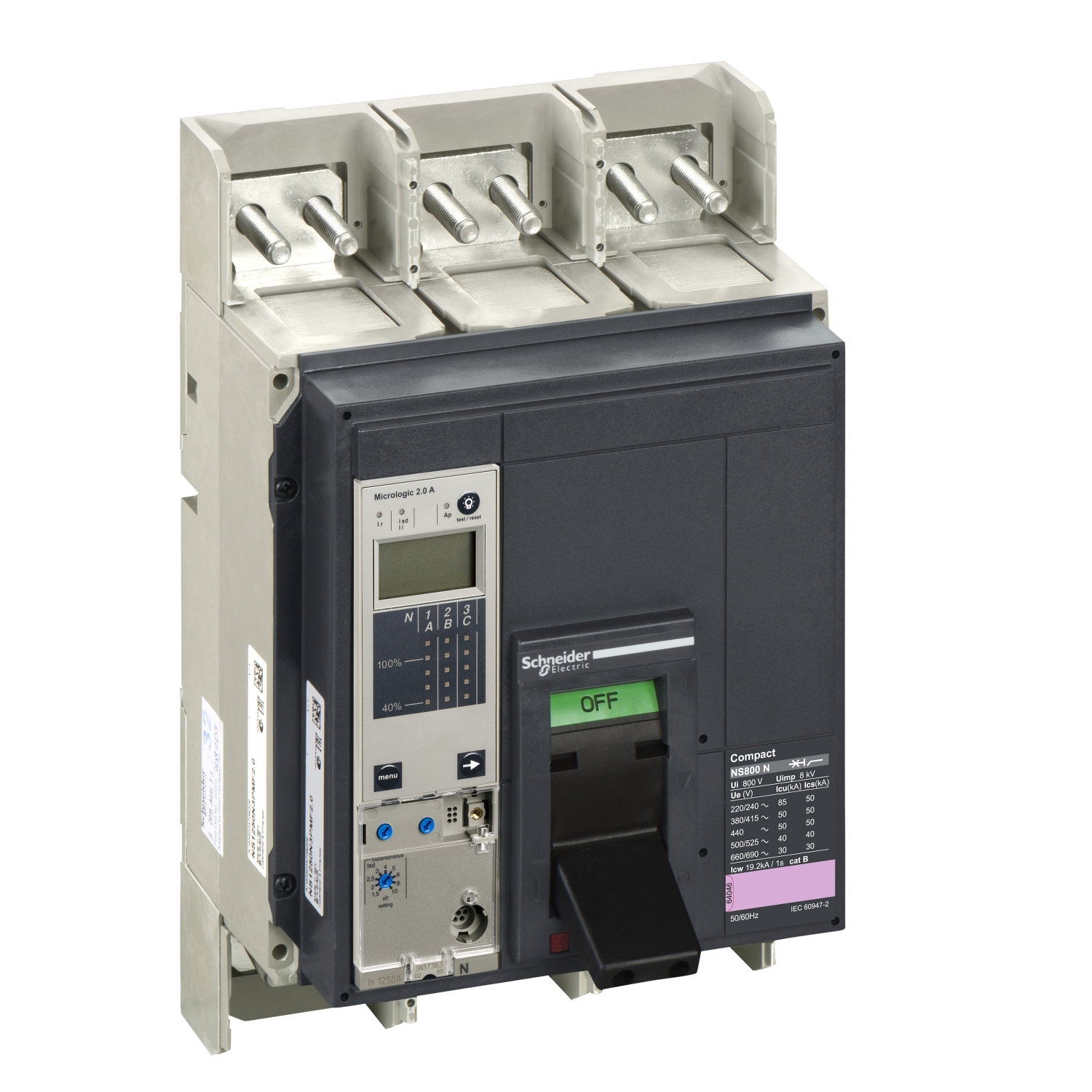 33233 Силовой автомат NS 800, Micrologic 2.0 A, 50кА, 3P, 800А Schneider Electric Compact 