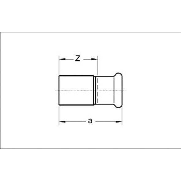 1102432214 SANHA 10243 пресс-фитинг газ, медь, ниппель переходн. ВПр-НПр 22ax14 мм  - Вид №1