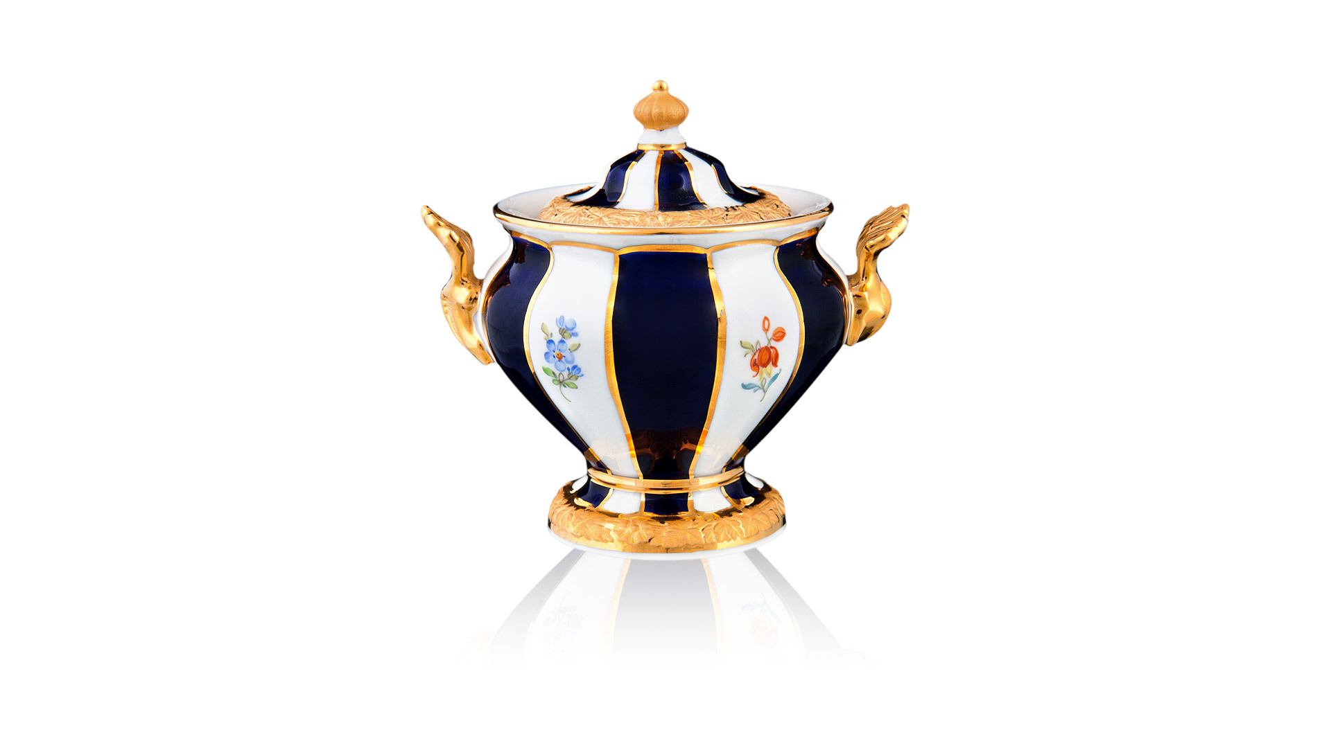 10618738 Meissen Сервиз чайный Meissen Форма - Икс на 6 персон 22 предмета, (россыпь цветов, кобальт) Фарфор  - Вид №5