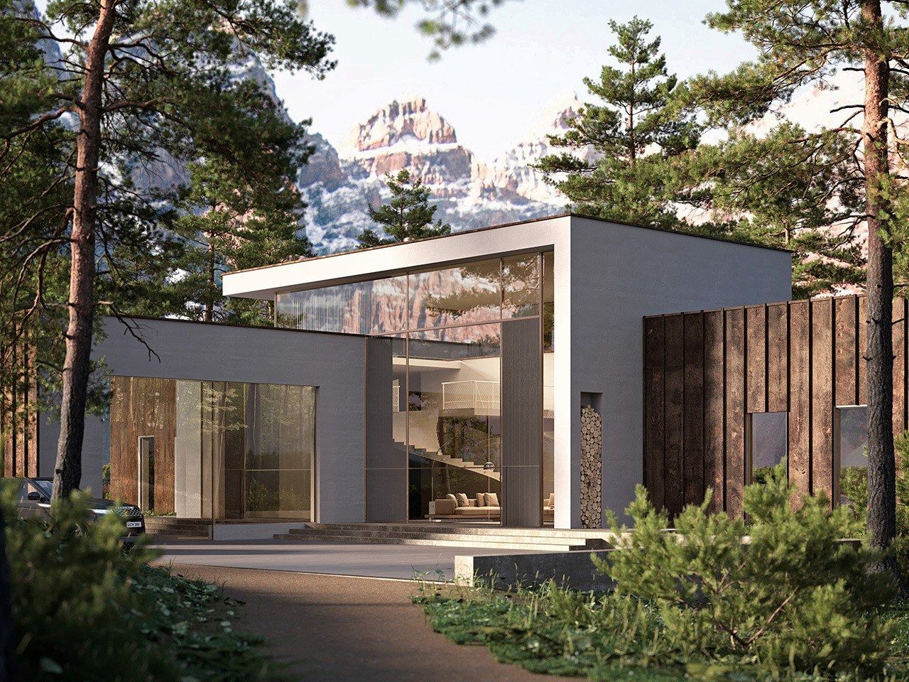 Наружная алюминиевая бронированная дверная обшивка Oikos Skydoors-вертикальные горизонты ARCH-00069342 - Вид №6