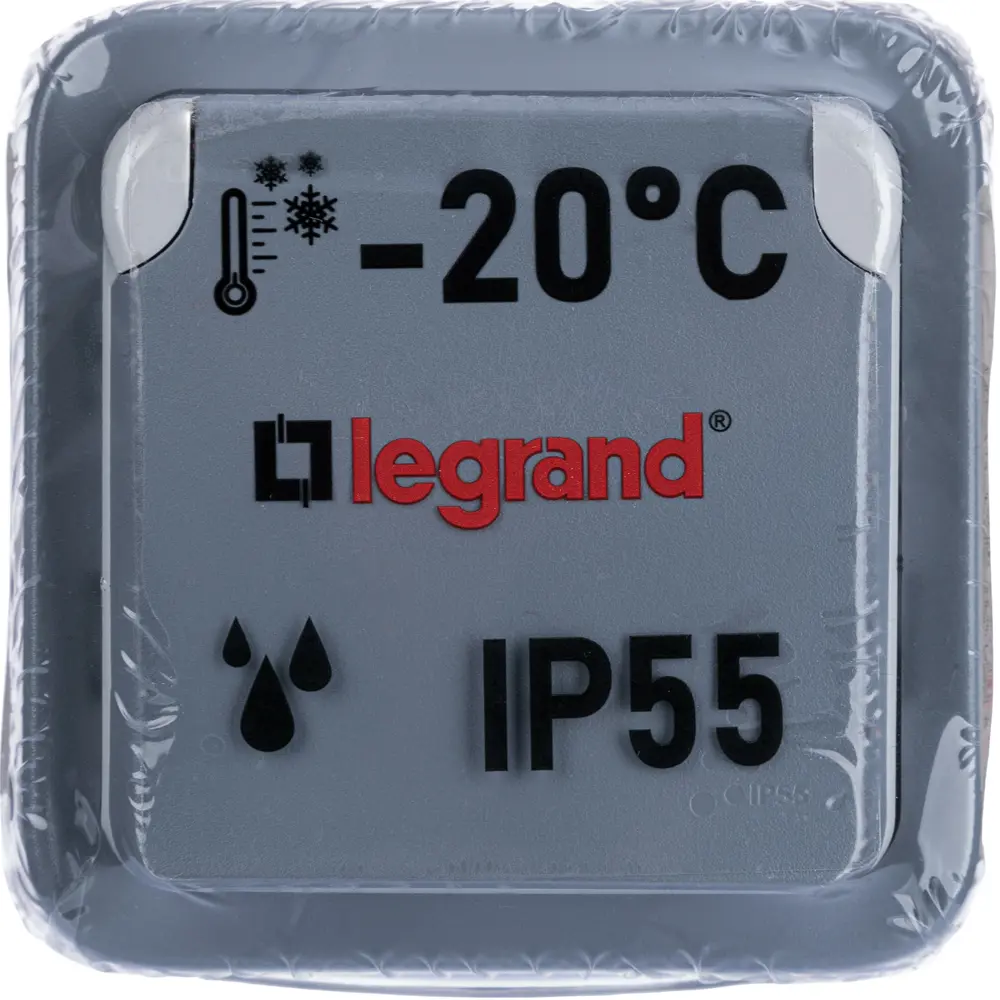 Розетка накладная Legrand Plexo с заземлением с крышкой цвет серый 14695212 STLM-2068372 Плексо - Вид №6