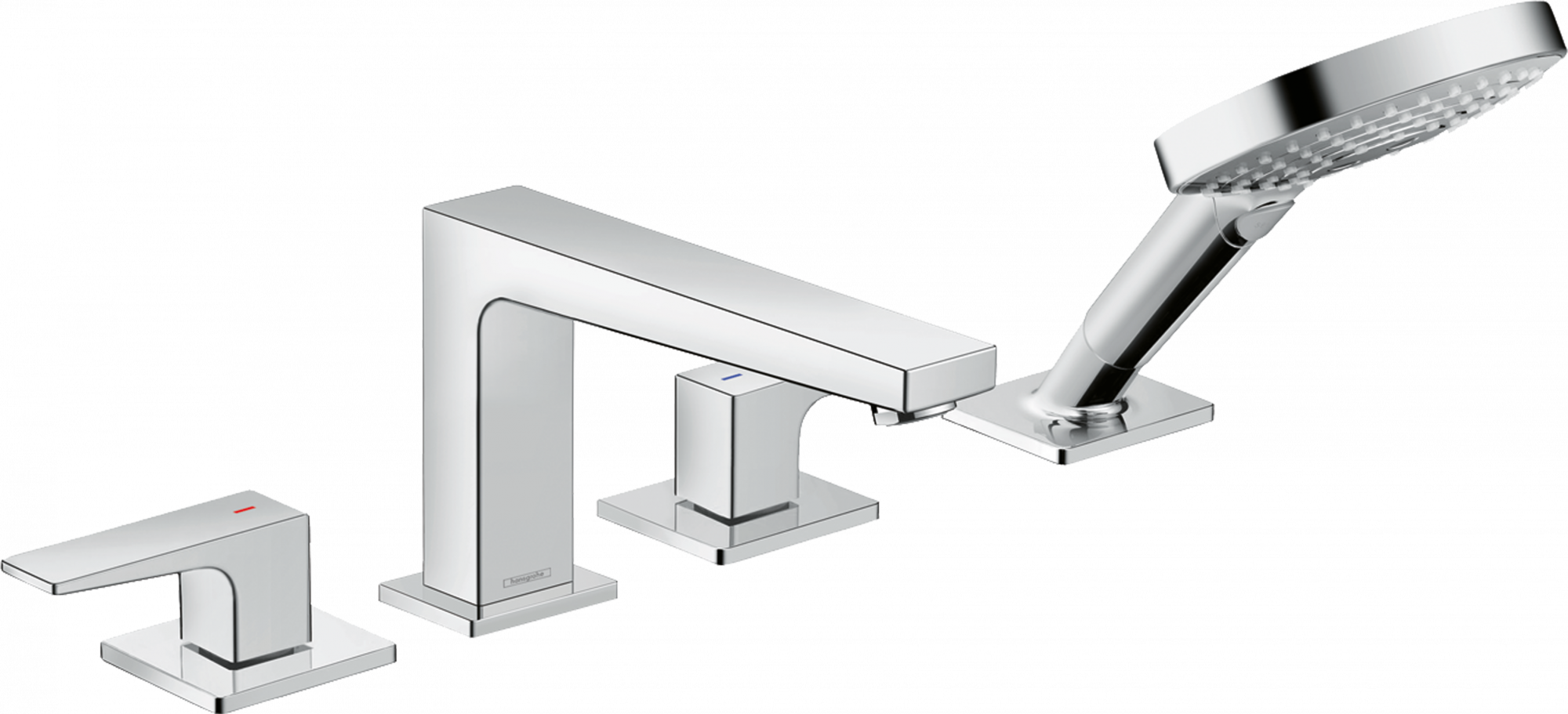 32553000 Metropol Смеситель на край ванны на 4 отверстия с рычажными ручками Hansgrohe 