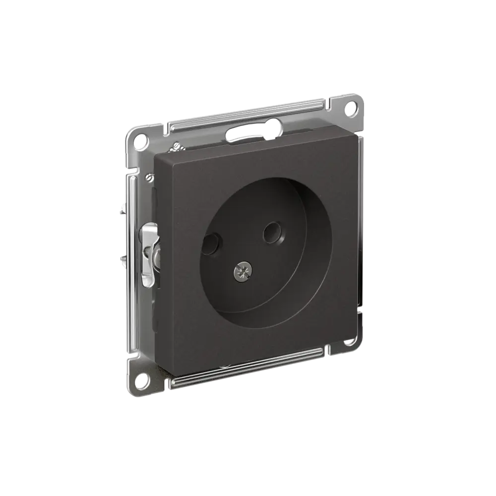 Розетка встраиваемая Systeme Electric AtlasDesign без заземления цвет базальт 89457224 STLM-2176919