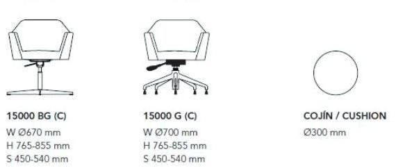 Mobboli Регулируемое по высоте кожаное кресло с 4 спицами Japan 15000 bg - Вид №2