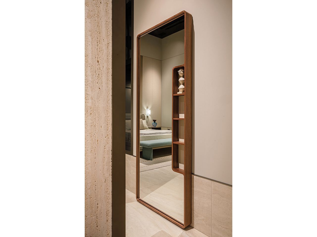 Зеркало из орехового дерева с полкой Turri ателье ARCH-00102665 - Вид №3