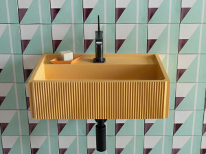 Бетонный подвесной прямоугольный умывальник