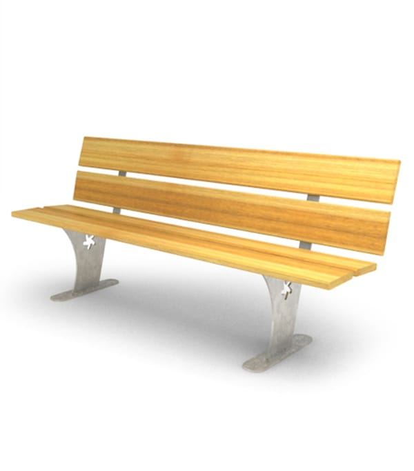 Оцинкованная стальная скамья со спинкой Viscio Urban Design OLANDESINA ARCH-00014532 - Вид №13