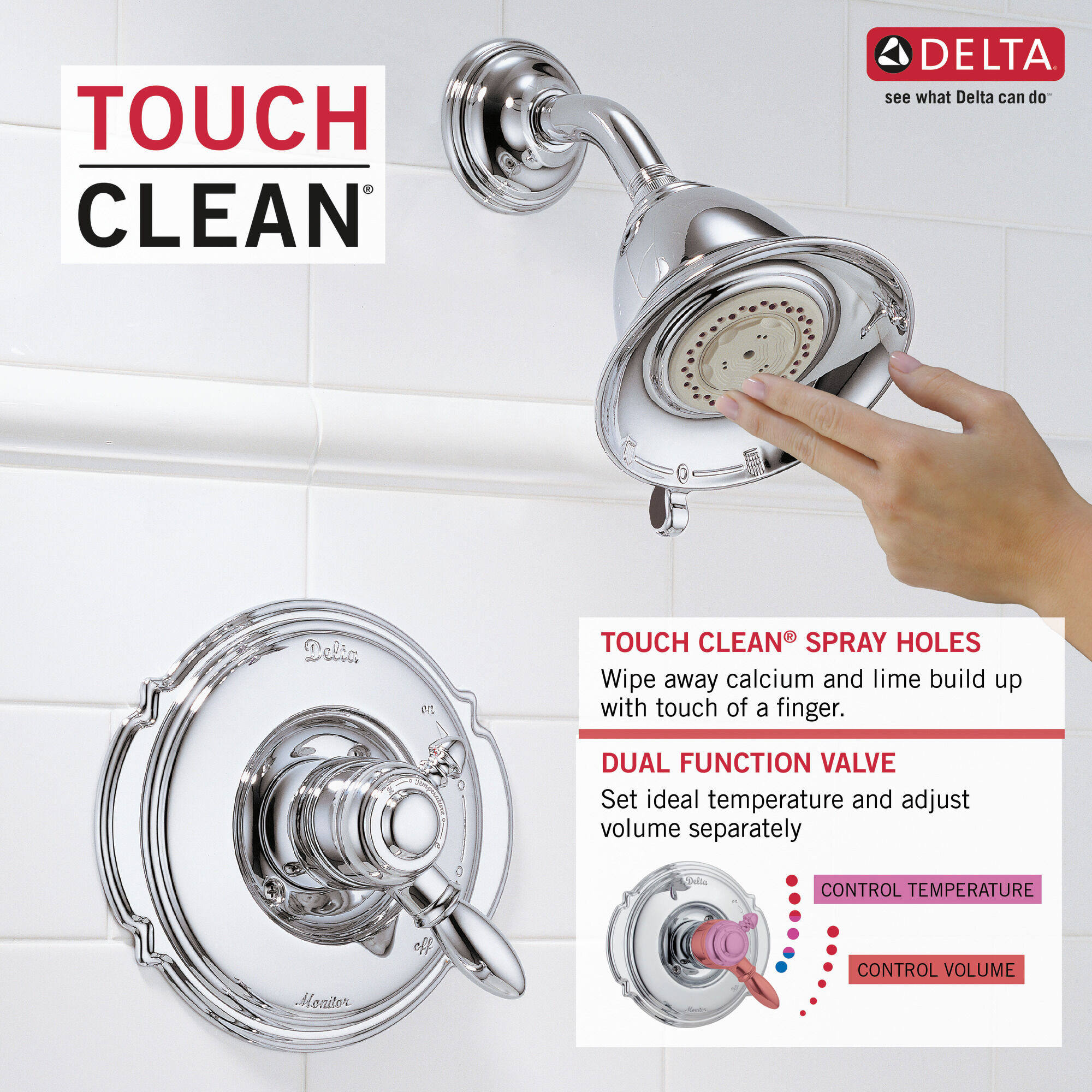 T17255-NP Облицовка для душа Monitor® серии 17 Delta Faucet Victorian Жемчужный никель и латунь - Вид №4