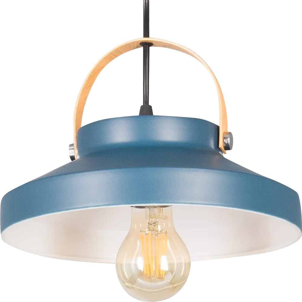 Подвесной светильник Toplight Wendi, 1 лампа, 7 м², цвет синий/дерево 82672377 STLM-2118213  - Вид №5