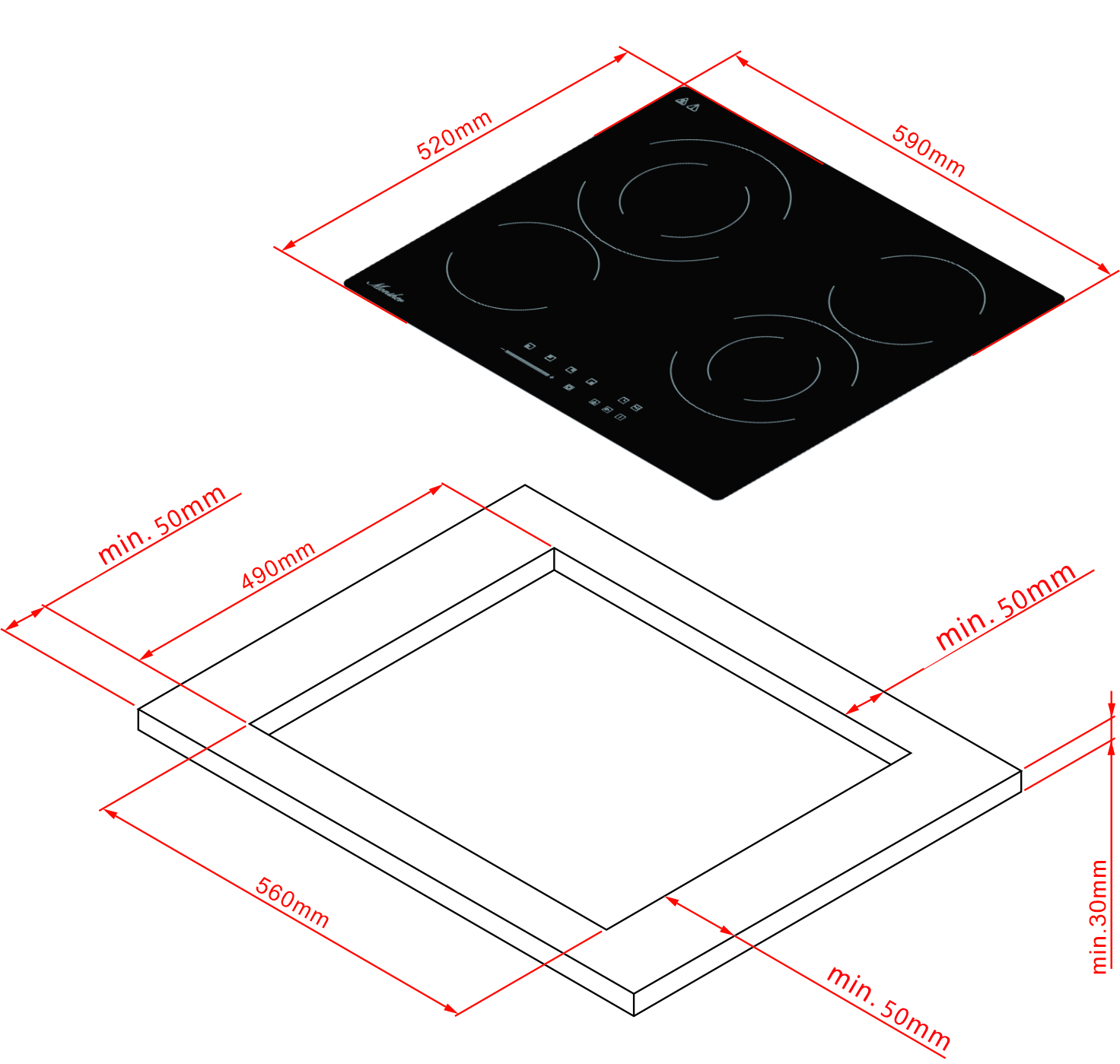 9121469 Электрическая варочная поверхность Monsher MHE 6022 STDN-0048649 - Вид №6