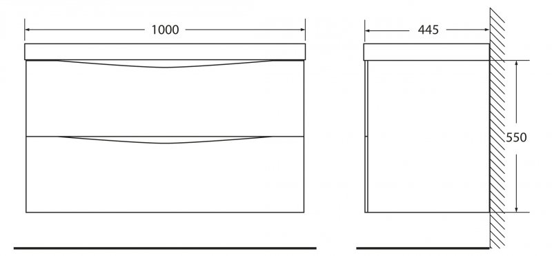 Мебель для ванной BelBagno MARINO-1000-2C-SO-PT-P  - Вид №2